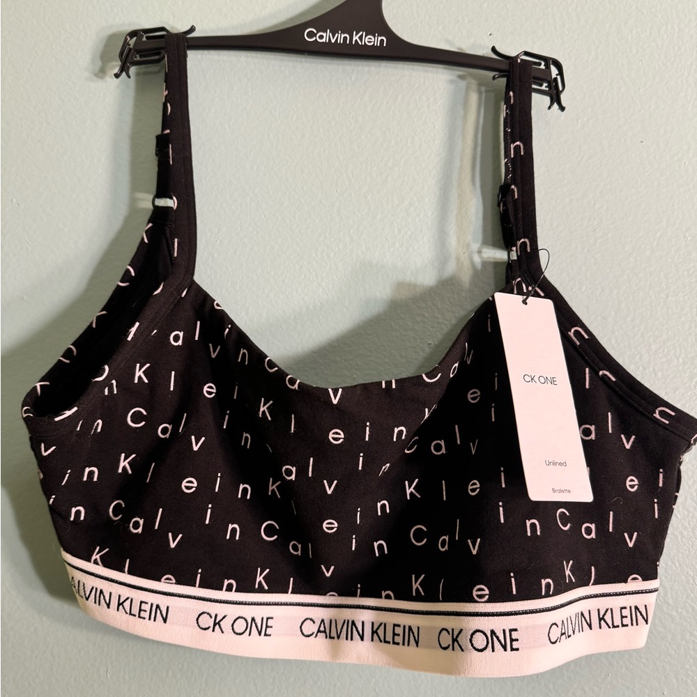 Calvin Klein, unlined bralette. New